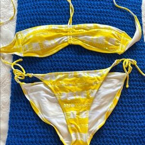 Yellow Tie-Dye Bikini Set